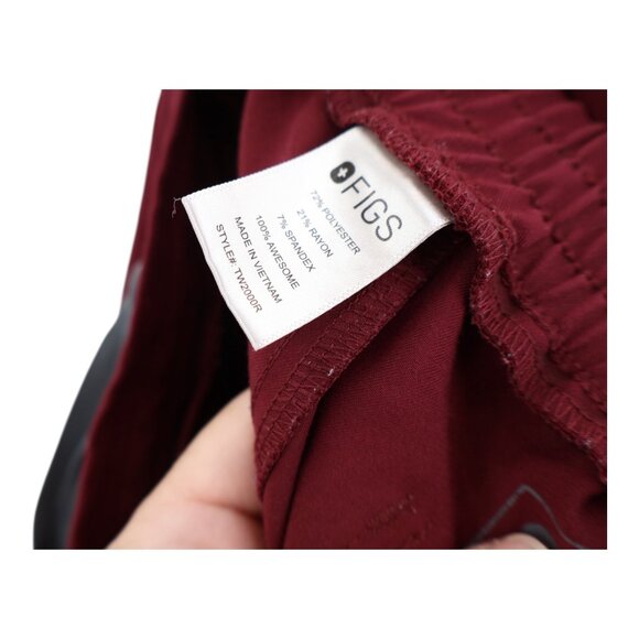 Figs Yola Skinny Scrub Bottoms Utility Nursing Medical Size Large Burgundy Red - Picture 9 of 9
